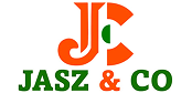 Jasz & Co logo with orange and green colors